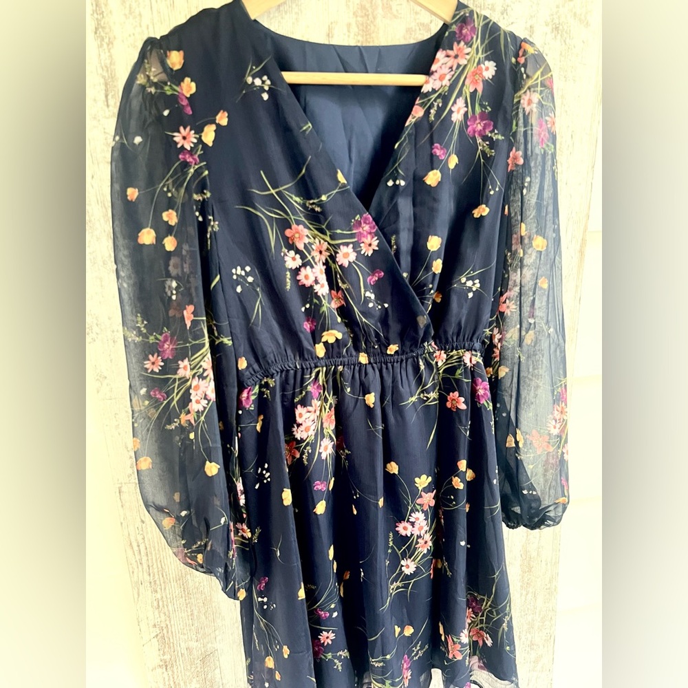 Cupshe Floral Sheer Sleeve Dress.